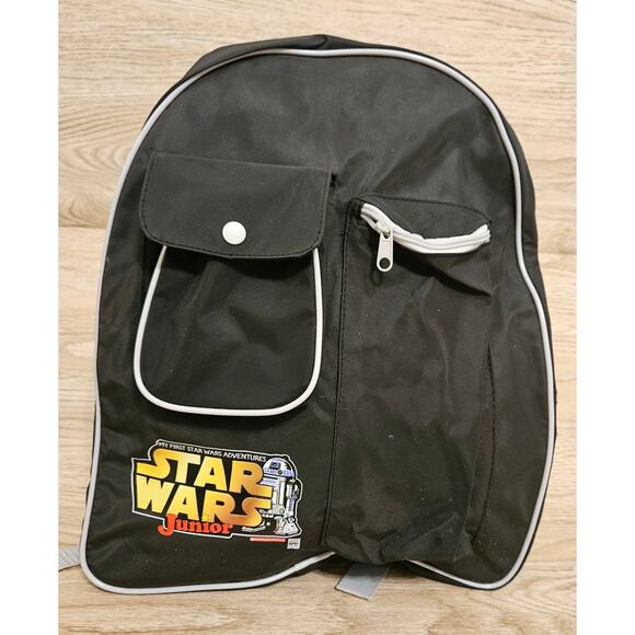 Vintage 1999 Star Wars Junior Backpack Black Book Bag School - Picture 1 of 7